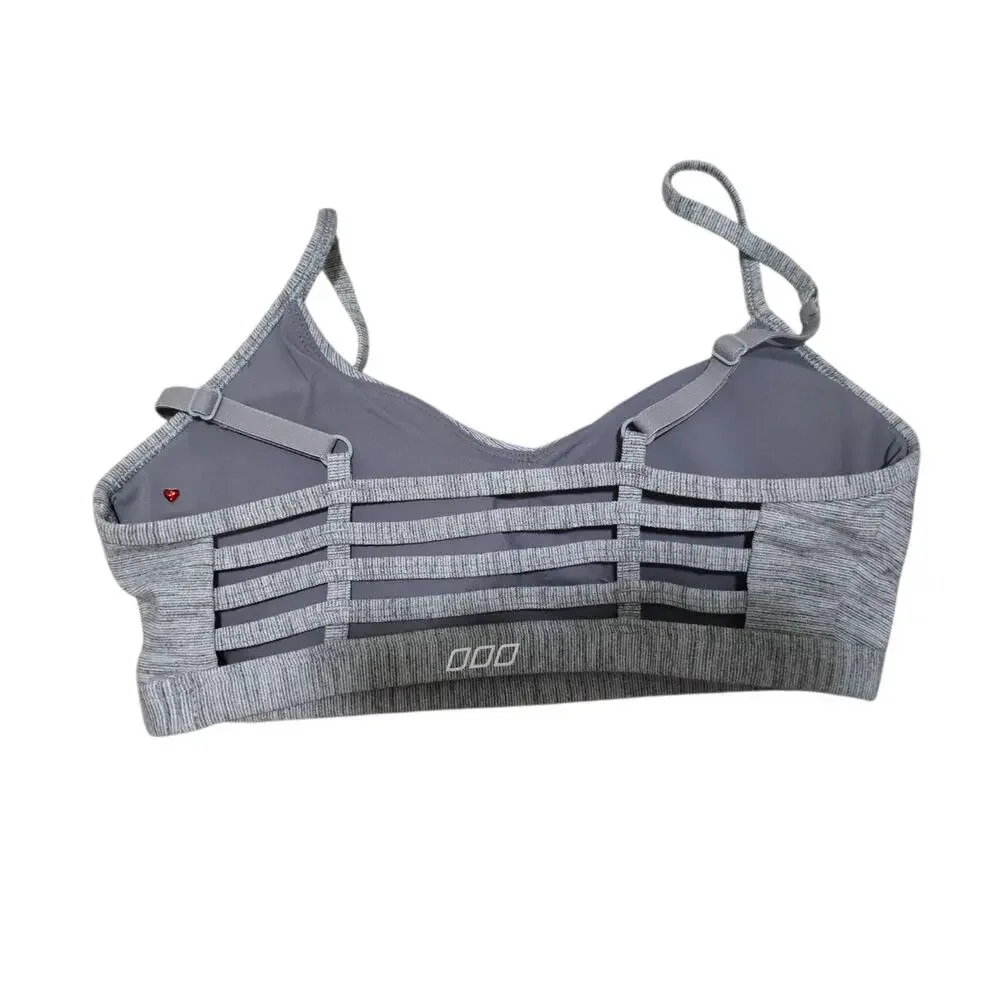 Lorna Jane Grey Strappy Sports Bra Heathered